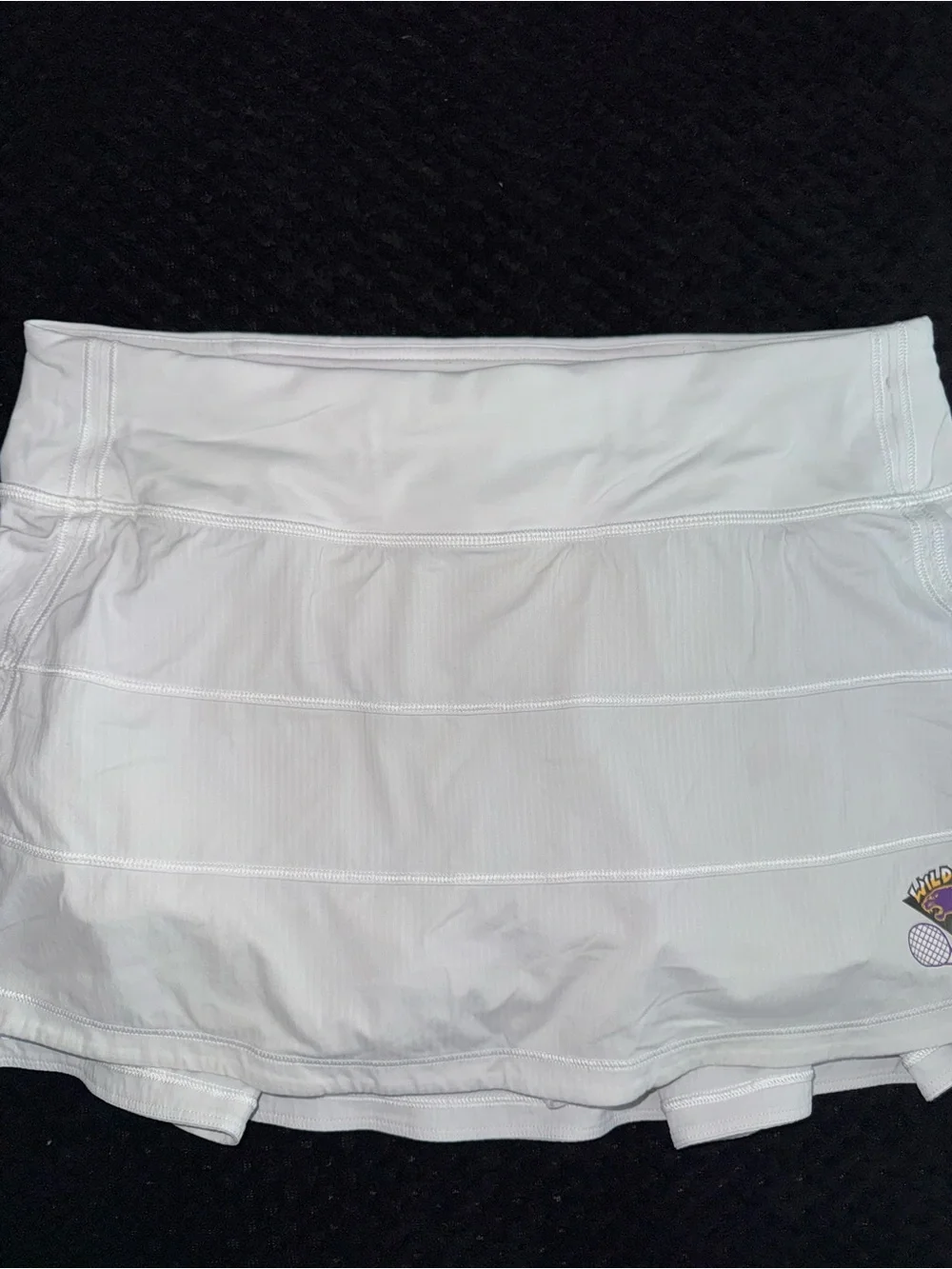 Lululemon Pace Rival Skirt II Regular Wildcats Logo Stretch White Size 6